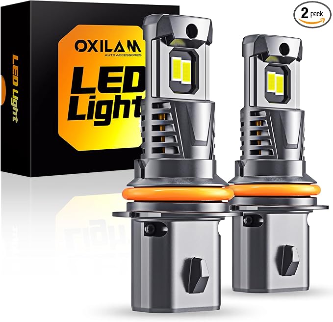 OXILAM 9007 LED Bulbs, 1000% Brighter Ultra-Bright, 3 Min Quick Install, Wireless Plug and Play, 20 Years Lifespan, No Flicker, 99% Compatibility, Pack of 2