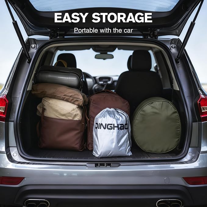 DINGHAO Car Cover Waterproof All Weather with Hot Stitching for Automobiles,6 Layers Outdoor Full Exterior Cover Sun UV Rain Snow Wind Protection Fit for 193"(193 * 73 * 59 inch) SUV