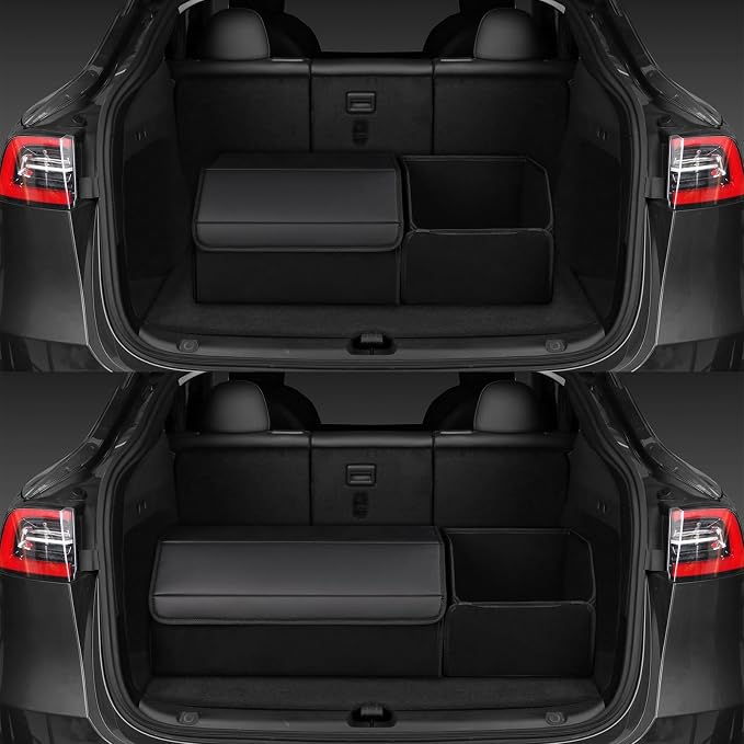 car organizers and storage for SUV,trunk organizer for sedan, leather foldable sleek box with lid,collapsible cargo bins, tool accessories containers,Collapsible Suede velvet (18 inch Covered)