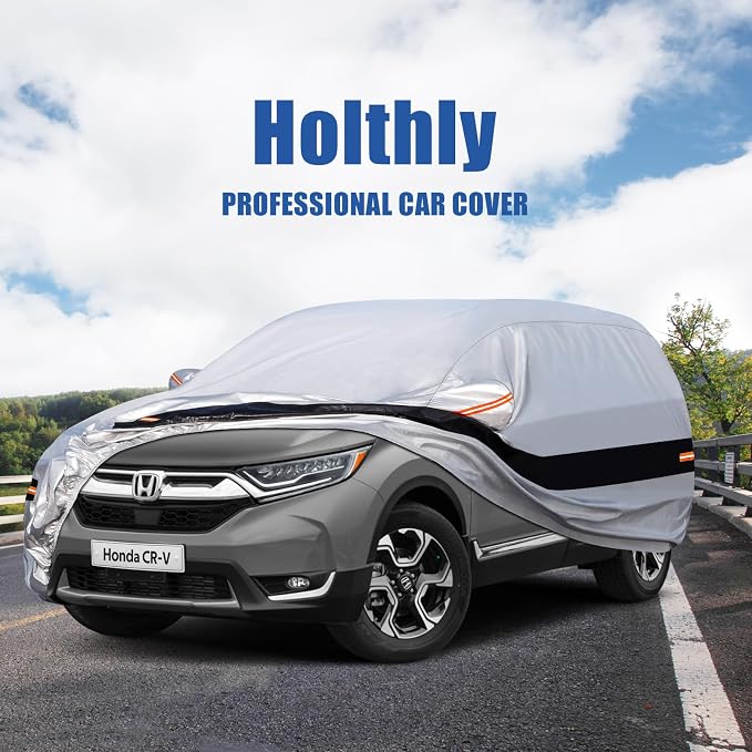 10 Layers SUV Car Cover Custom Fit for Honda CRV CR-V(2006-2026) Waterproof All Weather for Automobiles,Rain Sun UV Protection.Silver