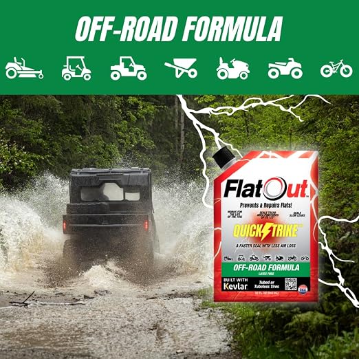 QuickStrike Tire Sealant - Off-Road Formula - New & Improved - Prevents Flat Tires - Seals Leaks - Contains Kevlar - Tubeless Tire Sealant - 32-Ounce Bag - Pack of 2