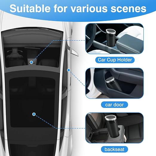 Car Trash Can Bin with Lid, Mini Leakproof Garbage Can for Vehicle, Cup Holder Trash Can, Small Trash Bin for Cars, Home, Bedroom, Office (Silver 01)