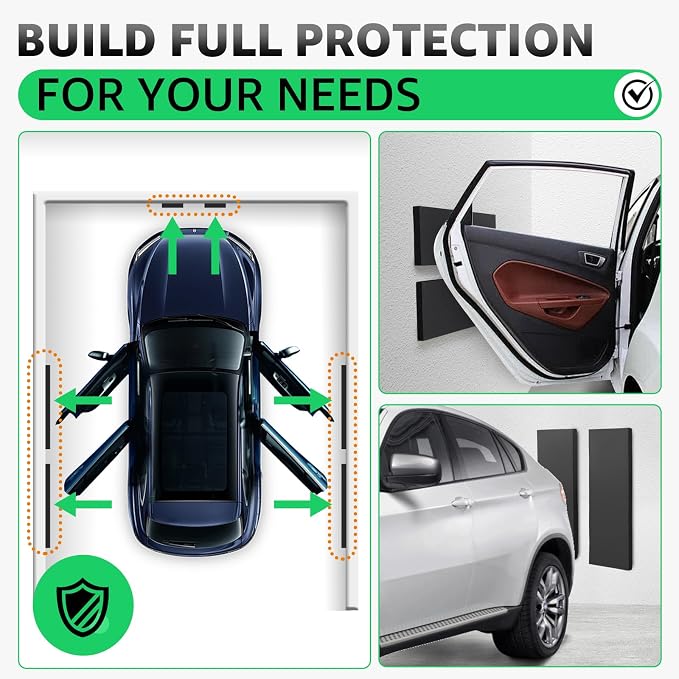 Garage Wall Protector, 4 Pack Garage Car Door Protector Bumper Guard for Car Doors Anti-Collision Waterproof Inflaming Ultra Self Adhesive EVA Foam for Warehouse (4 Pack: 16-17/32" x 5-29/32" x .79)