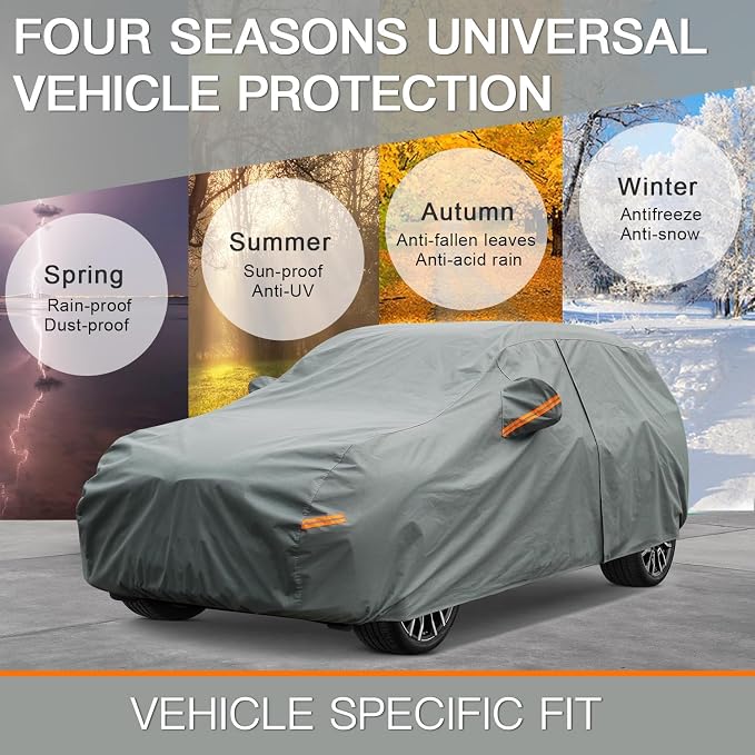 Kayme Heavy Duty SUV Car Cover Custom Fit Jeep Commander (2006-2025) Waterproof All Weather for Automobiles, Full Exterior Covers Sun Rain UV Protection.（Deliver About 3-10 Days）