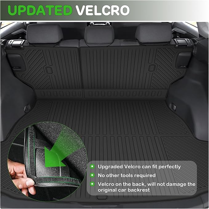 Floor Mats for 2026 Toyota RAV4 Hybrid (Not for PHEV) Upgrade Trunk Mat with Backrest Mat All Weather TPE Floor Liners Fit for Toyota RAV4 Anti-Slip Full Set Car Accessories