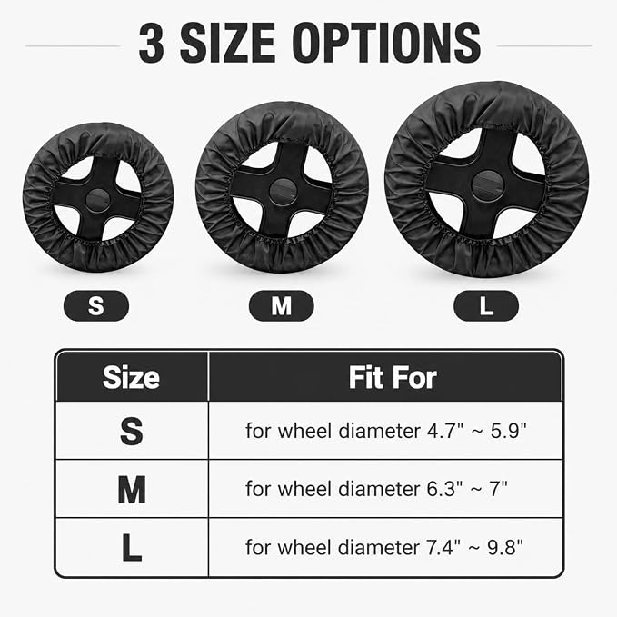 Baby Stroller Wheel Cover Noise Reducing & Anti-Scratch Cart Wheel Tire Protectors Accessories, 2 Pcs (L)