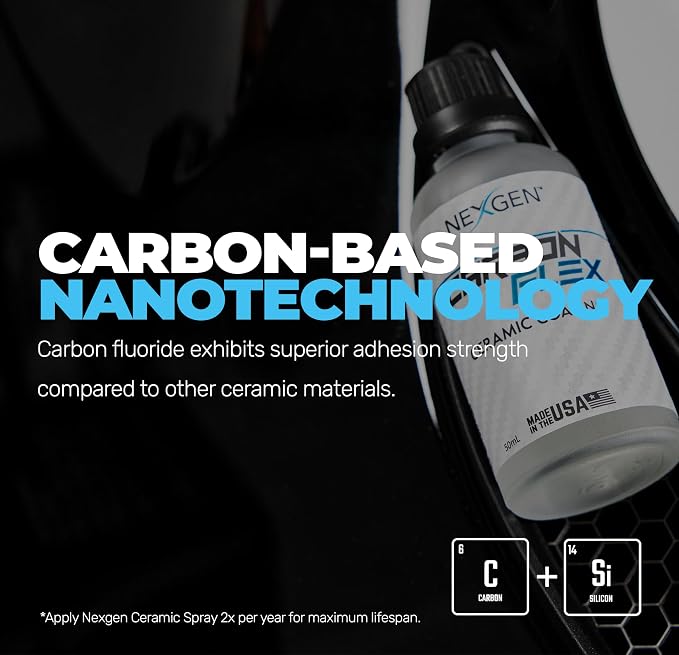 Nexgen Carbon Flex – Ceramic Coating Up to 3-Year - Professional Grade Nano Ceramic Coating for Cars - SIO2 Protection, UV & Chemical Resistant, High Gloss Finish for Paint and Glass - 50ml