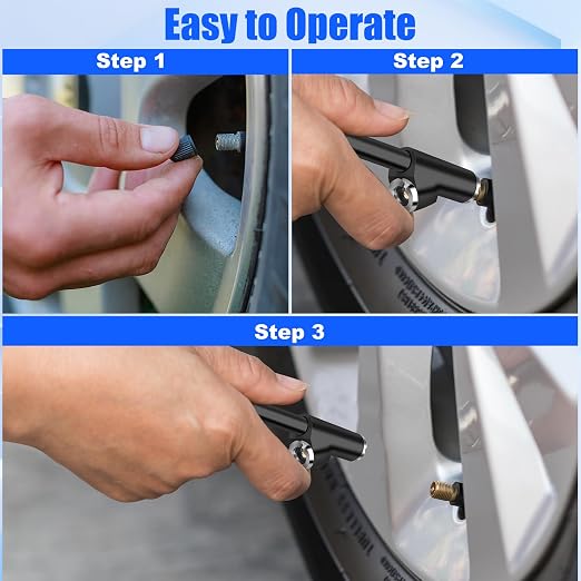 10-Pack Dual Head Tire Pressure Gauge 10-150 PSI (Black) | Heavy Duty Air Pressure Gauge with Stainless Steel Body, Metal Nozzle & Durable Plated Brass – for Cars, Trucks, Bikes, RVs