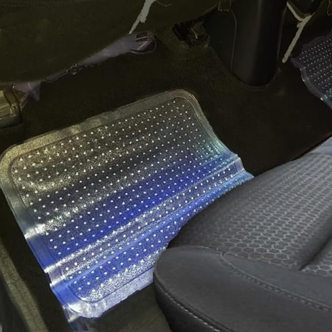 Zento Deals Car Floor Mat - Clear All Weather Floor Mat - Heavy Duty Weather Protection Mats – Universal Fit 4pc Front and Rear – Non Slip Car Van SUV Protection Liner