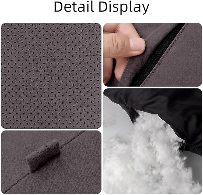 2 Pcs Car Headrest Neck Pillow for Driving,Universal Premium Suede Leather Soft and Comfortable Headrest,Three Gears of Height Adjustment Car Seat Headrest Pillow Car Interior Accessories