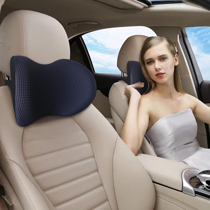 Really Cushiony Car Headrest Pillow, Car Pillow for Driving Seat with Adjustable Strap, Breathable Removable Cover & Ergonomic Design - Softness Office Travel Car Neck Pillow(Purple, 1PC) | Neck Support with Adjustable Strap, Breathable Removable Cover...