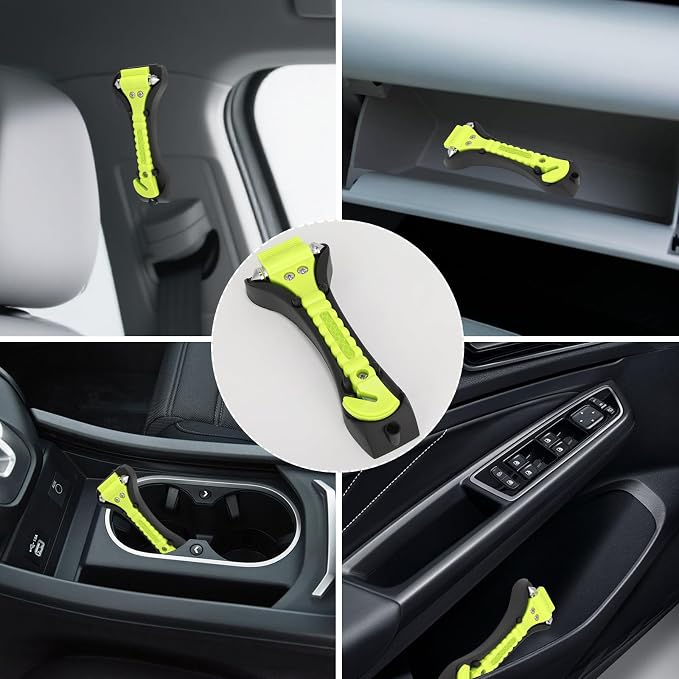 Car Window Breaker, 2-in-1 Emergency Escape Tool with Seatbelt Cutter, Car Glass Breaker for Family Rescue and Traffic Accident Emergency Escape
