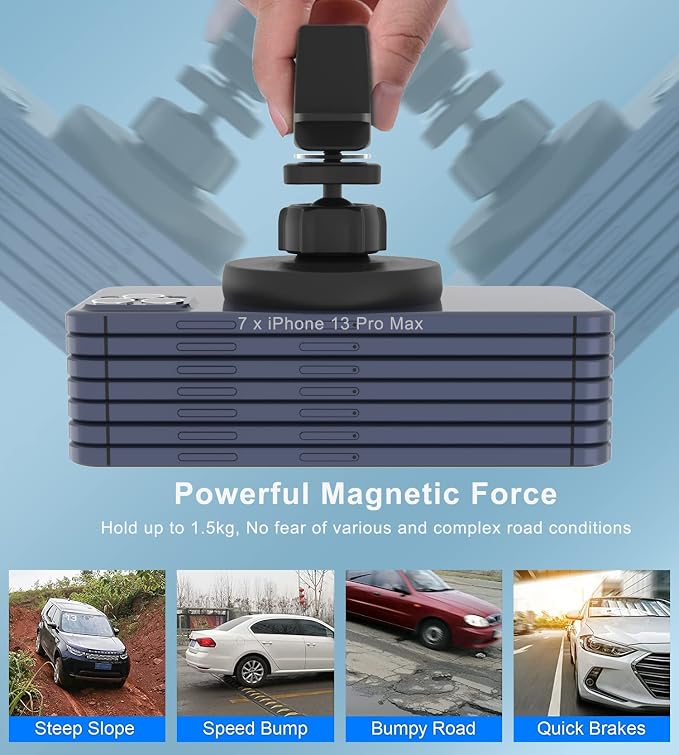 Magnetic Wireless Car Charger Mount Compatible with Magsafe iPhone 15/ iPhone 14/iPhone 13, Fast Charging Air Vent Magnet Accessories Car Phone Holder
