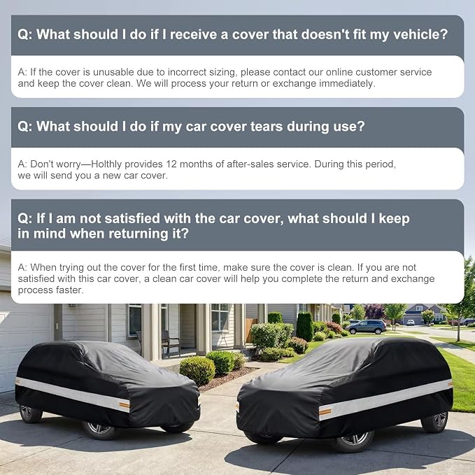 10 Layers Minivan Car Cover Custom Fit for Chrysler Town & Country, Voyager,Grand Voyager, Waterproof All Weather for Minivan, Outdoor Full Cover Sun Dust Rain Protection.Black
