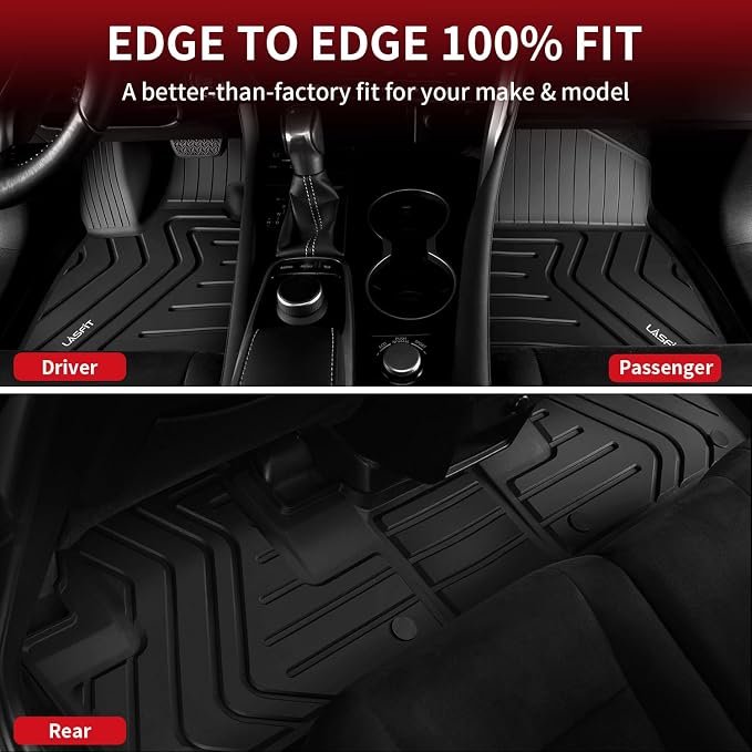 LASFIT Floor Mats for Lexus RX 2022 2021 2020 2019 2018 2017 2016 RX350 RX450h(Not for RX L), All Weather Floor Liners Custom Fit TPE Car Mats,Front & Rear Mats, Black | Not for RX350L,RX450HL, 3D Custom Fit TPE All Weather Floor Liners, Full Coverage ...