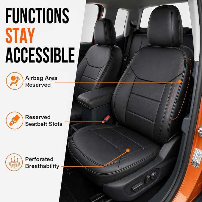 Mabett Seat Covers for Ford Maverick 5-Seat, Interior Protectors fit 2026 2022-2025 Maverick Accessories, Full Protection, Pu Leather (Black)