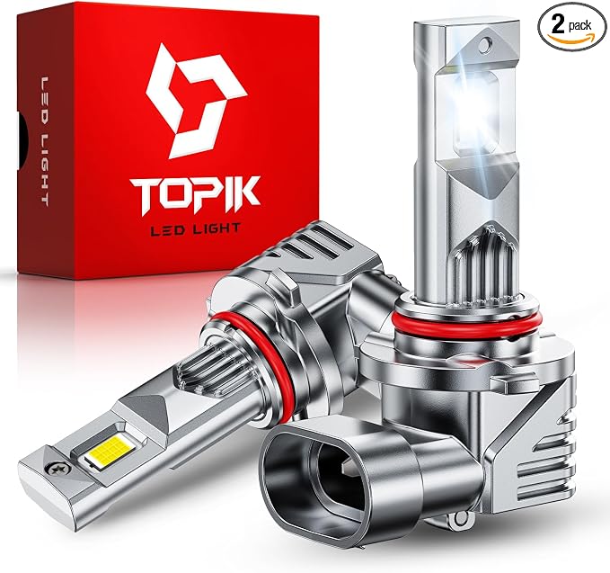 TOPIK 9005/HB3 LED Bulb, 900% Brighter & Clearer Than Stock, CANbus Ready | Fog Bulbs 9005 for Powersports IP68 50000Hrs Lifespan, 1:1 Size 3 Mins Installation, 2 Pack