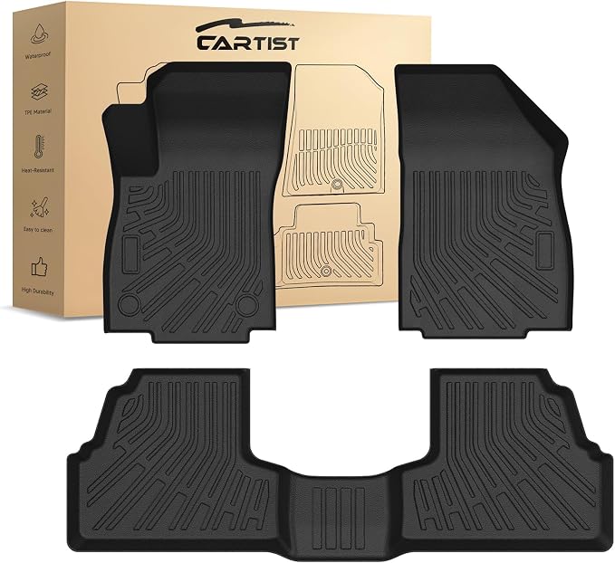 Cartist Custom Fit for Floor Mats 2014-2023 Chevrolet Chevy Trax / 2013-2023 Buick Encore (Not fit Encore GX) All Weather Floor Liners 2 Rows TPE Odorless