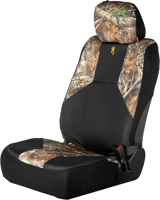 Browning Universal Low Back and Bench Seat Covers, Water and Dirt Resistant Car, Truck, and SUV Seat Covers, Realtree Edge (Excursion), Low Back (Single)
