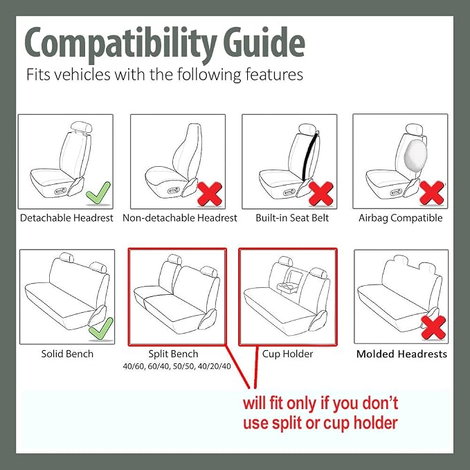 FH Group Car Seat Covers Front Set in Cloth - Car Seat Covers for Low Back Car Seats with Removable Headrest,Universal Fit,Automotive Seat Covers,Washable Car Seat Cover for SUV,Sedan,Van Pink