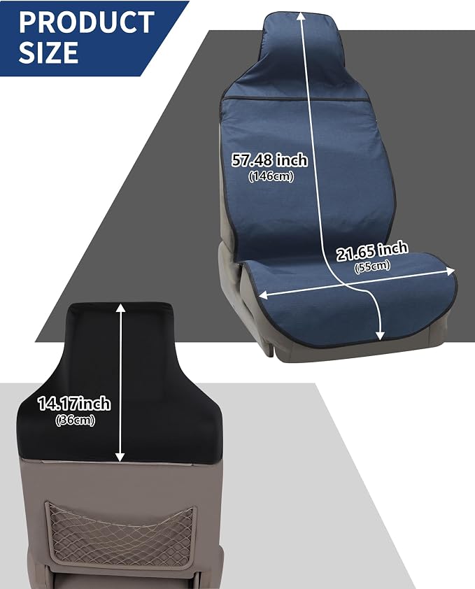 Waterproof Car Seat Cover Automotive Seat Covers for Cars Trucks and SUVs Car Seat Cover Protector Front Seats Navy-2