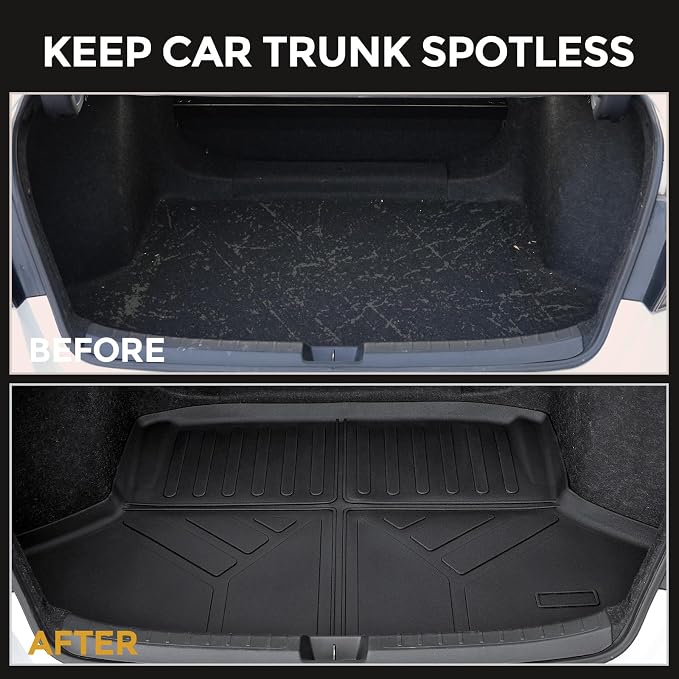 Floor Mats for Honda Civic Sedan 2022-2026, All Weather Floor Mats Trunk Cargo Liner and Door Sill Guards Accessories, Full Coverage Set (Gas Only, Not fit Manual)