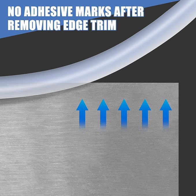Clear Rubber Edge Trim, Flexible Baby Proof Edge Protector for Sharp Edge, 1/8" U Channel Edge Trim, Self-Adhesive Edge Guards for Glass, Plywood and Sheet Metal Parts, 20Ft, Transparent Color