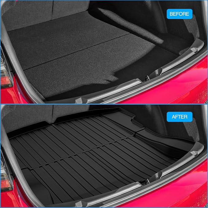 Nilight Cargo Mats for Tesla Model 3 2017 2018 2019 2020 2021 2022 2023,All Weather Protection Heavy Duty Cargo Liners