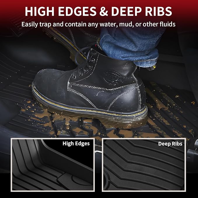 LASFIT Floor Mats for Mercedes Benz GLC 2023-2026 (Coupe Only for 2024-2026), GLC300 /GLC350e /GLC43 AMG/GLC 63 AMG S E, All Weather TPE Floor Liners Custom Fit GLC Car Mats, 1st & 2nd Row Set