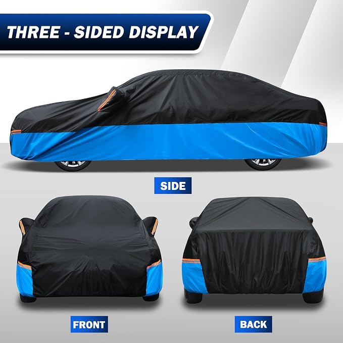 Car Cover Waterproof All Weather Outdoor Windproof Dustproof UV Protection Fit Tuck Cover XL -Length 230 to 242 inch