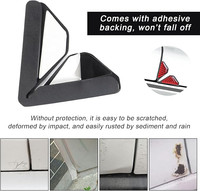 DXNQ 2 PCS Car Door Corner Protector Edge Guards, Real Carbon Fiber Anti-Collision Car Door Edge Protector, Self-Adhesive Decorative Auto Corner Protect, Vehicle Exterior Accessories (Red)