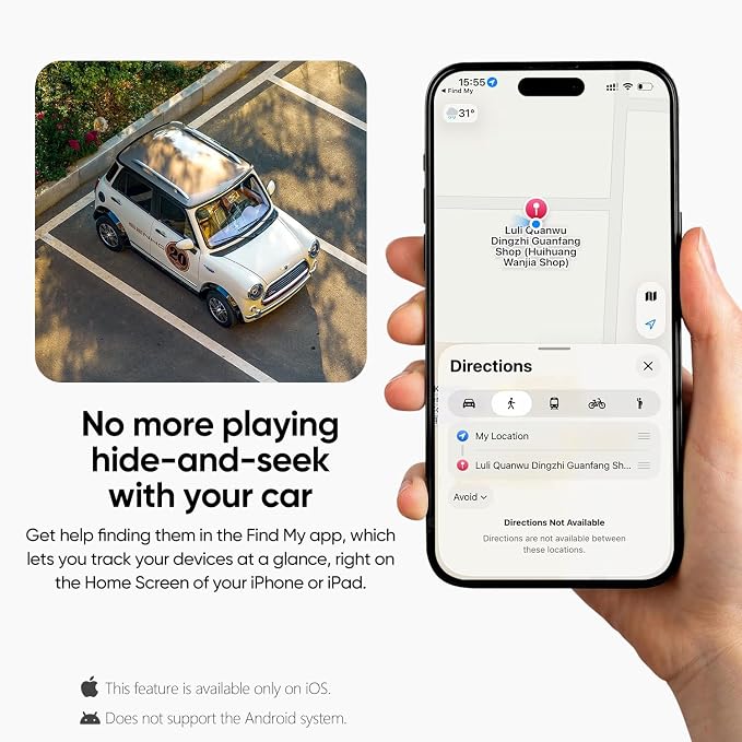 Car Fault Diagnosis&Location 2-in-1/Bluetooth OBD2 Car Scanner & Code Reader with Find M Tracker for iPhone iOS Android - No Monthly Fee, 7000+ Faults for Vehicles 1996 & Newer（Locator for iOS only
