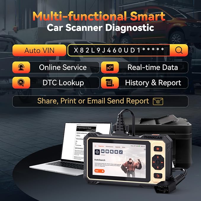THINKCAR THINKSCAN 662 OBD2 Scanner,Car Diagnostic Tool with Bidirectional Active Test,Car Scanner Engine ABS SRS Transmission,Scanner for Car with 12 Reset,CAN FD & FCA SGW,Lifetime Free Update