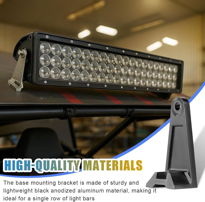 2PCS LED Light Bar Mounting Brackets, Adjustable Side Bracket Kit, Slide Base Bottom Mount Universal for Work Light Bars, LED Pod (902-4)