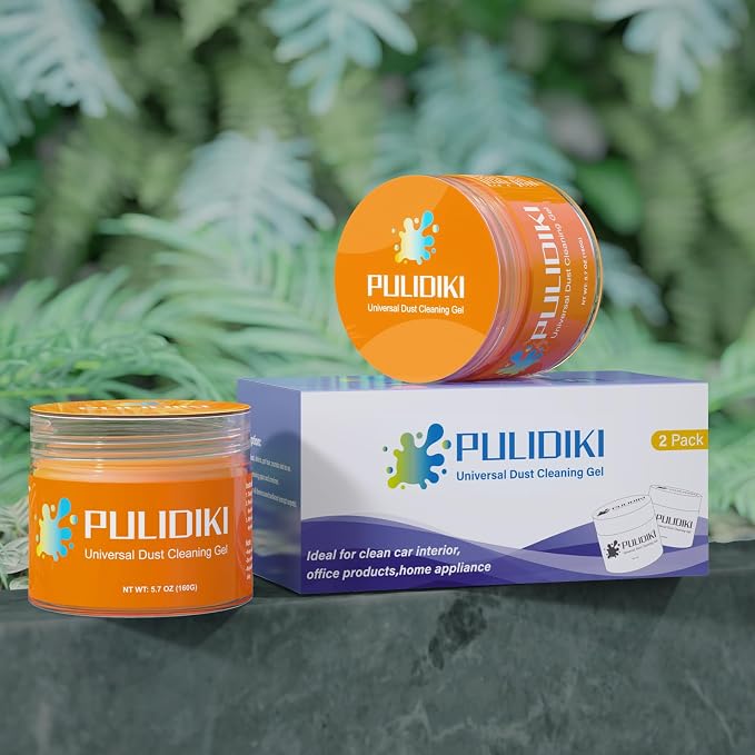 PULIDIKI Car Cleaning Gel Purple 2Pack and Car Cleaning Putty Orange 2Pack Bundle