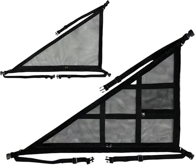 Car Ceiling Cargo Net – Double-Layer Roof Storage Mesh, Triangle Overhead Organizer Pocket | Long Trip Travel Ceiling Mesh Storage Net, Interior Vehicle Space Saver for Car Journeys Packing