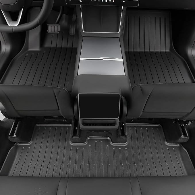 Floor Mats for 2025 2026 Tesla Model Y Juniper, 8PCS All Weather Full Set Cargo Liners Accessories, 3D TPE Odorless Trunk Frunk Rear Mats & Trunk Sill Guard for 5-Seater (Not Fit Standard-YL-7-Seat)