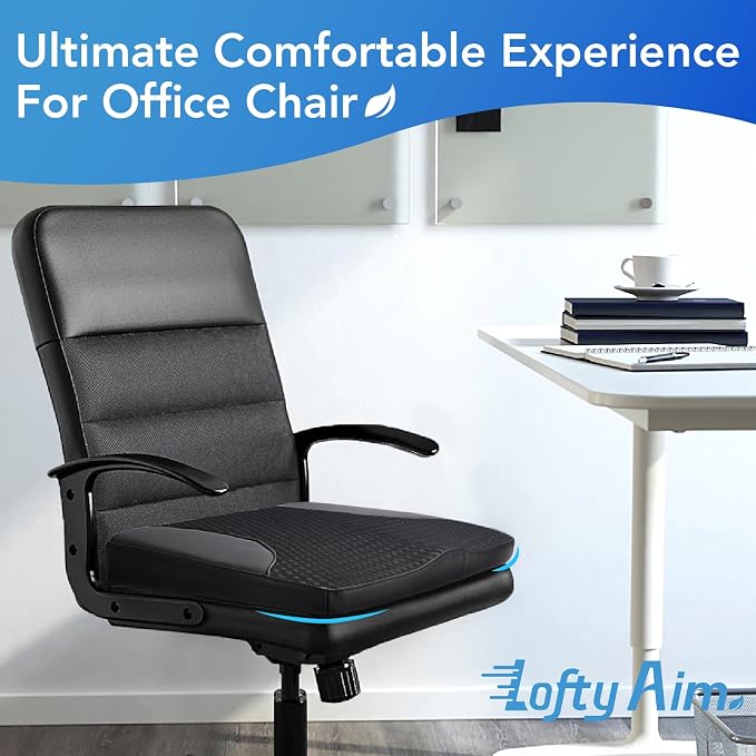 Lofty Aim Car Seat Cushion, Car Seat Pillow, Automotive Cushion | Memory Foam Car Seat Cushion for Long Driving, Butt Pillow for Pain Relief, Driver Seat Cushion for Car, Truck, Office, Black
