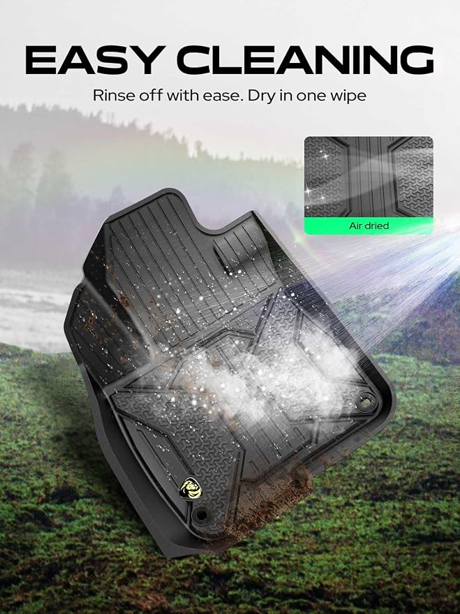 YHTAUTO Automotive Floor Mats Compatible with Honda CR-V 2017-2022 Hybrid Models, TPE All Weather Floor Liner Odorless Custom Fit Car Mats, 1st & 2nd Row, Set of 3