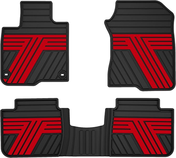 Floor Mats Fit for 2023-2027 Honda HRV Sport/LX/EX-L (Gasoline & Hybrid) & for Acura ADX 2025-2026, Custom Fit All Weather Protection Heavy Duty Anti-Slip Car Mats for HR-V, 1st & 2nd Row Black & Red