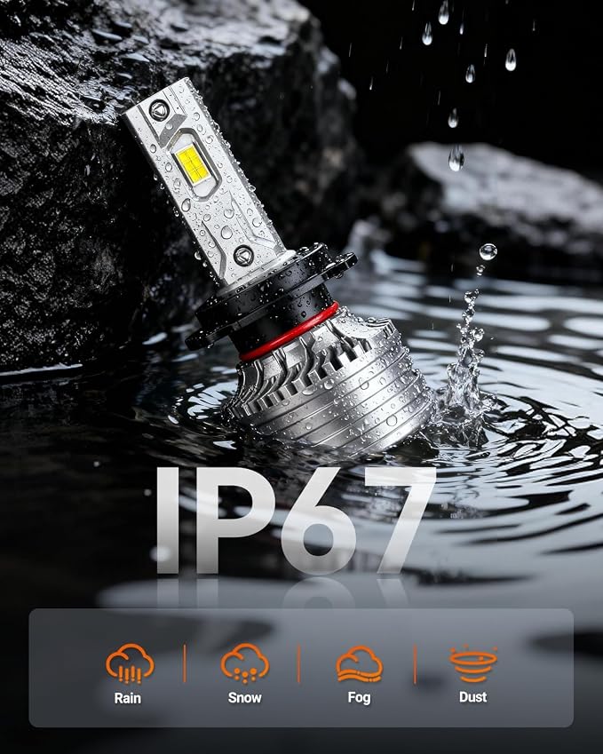SEALIGHT H7 Bulbs, 90,000LM 14X Brightness, H7 6500K Cool White LED Bulbs, IP68 Waterproof 70000Hrs Lifespan, No Flickering, 1Mins Installation, 2 Pack
