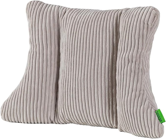 Lumbar Support Pillow 3 Section Back Pillow Office Chair for Back Support Comfortable Lumbar Cushion for Car Seat Pain Relief Sofa Rest (Grey)