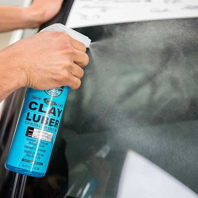 Chemical Guys, Clay Block V2 & Clay Super Lube Kit for Paint Prep, 16 oz | Rubber clay block and lubricant glide over paint and glass to lift bonded grime, reusable and easy to clean