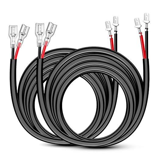 Nilight 2 PCS 14 AWG 10 Feet Wiring Harness Extension Kit for LED Light Bar Pods Work Off Road Auxiliary Ditch A-Pillar Lights Driving Fog Boat Lighting