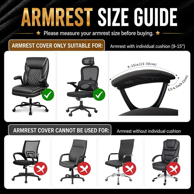 DIVA EN CAMINO DEC Stretch Computer Office Chair Cover with Armrest Covers Durable Zipper Universal Spandex Rotating Boss Chair Slipcovers Anti-dust Soft Desk Chair Seat Protector, Cream