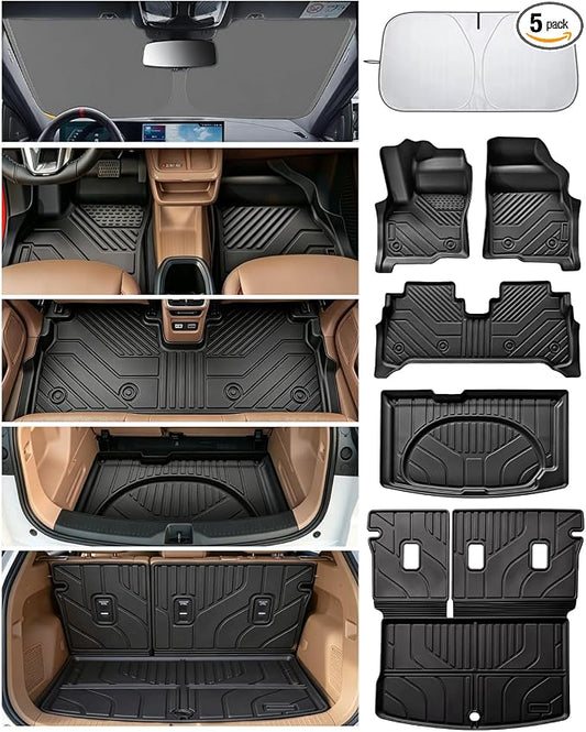 Floor Mats for 2027 Chevrolet Bolt Full Set(with Trunk Lower Storage Mat), All Weather Custom Fit for 2027 Chevrolet Bolt Floor Mats, Trunk Mat, Backrest Mats, Trunk Storage Mat 2027 Bolt Accessories