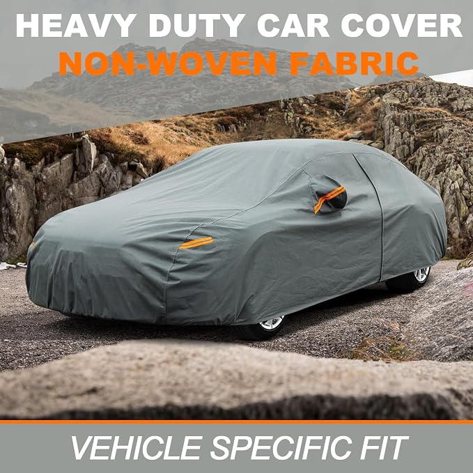 Kayme Heavy Duty Car Cover Custom Fit Genesis G70 Waterproof All Weather for Automobiles, Full Exterior Covers Sun Rain UV Protection.（Deliver About 3-10 Days）