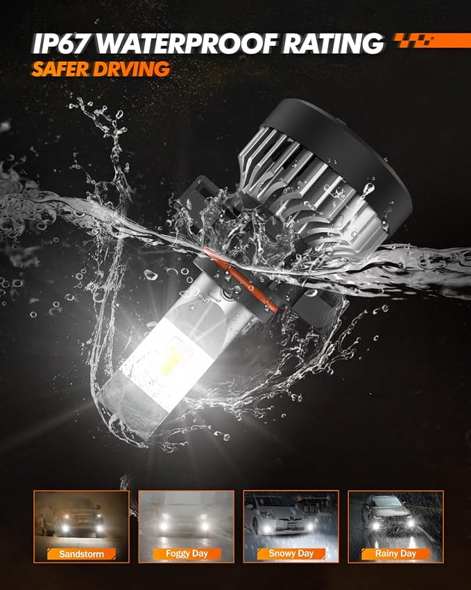 SEALIGHT 5202 LED Fog Light Bulbs Or DRL, 5201 PS19W PS24W Fog Lights LED Light for Car, 20000RPM Turbo Fan Strong Penetration,600% Brightness Upgrade Fog Bulbs, Pack of 2