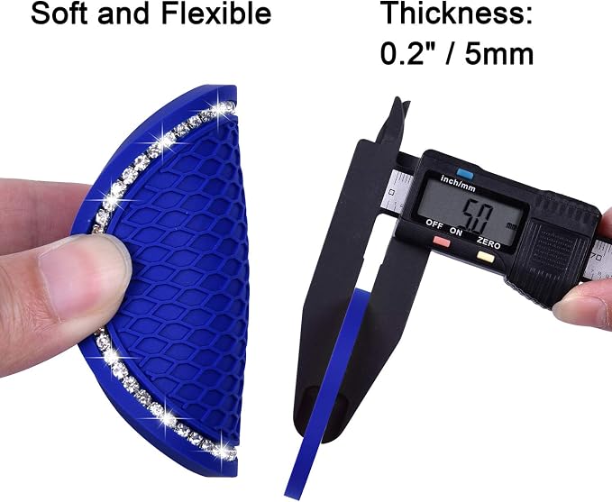Bling Car Coasters, Wisdompro 4 Pack PVC Car Cup Holder Insert Coaster - Anti Slip Universal Vehicle Interior Accessories Crystal Glitter Cup Mats for Women and Men (2.75" Diameter, Blue)