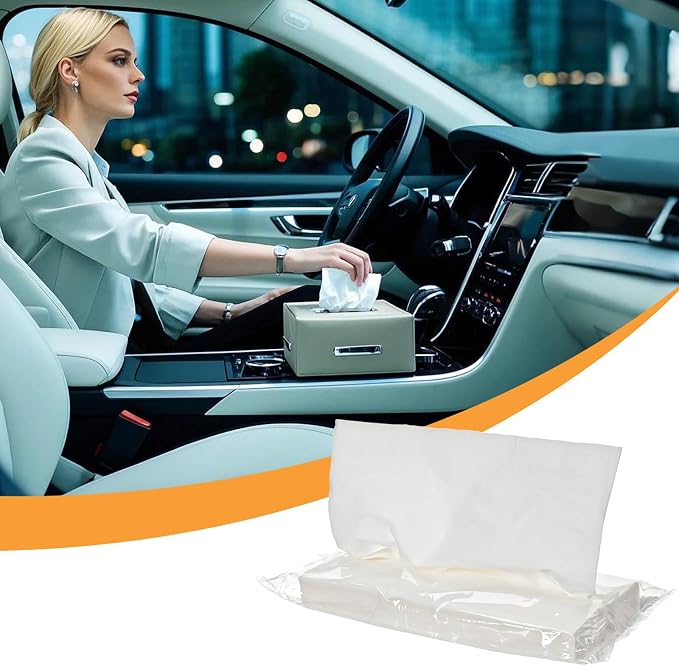 Car Visor Tissue Refills 3-Ply, 8-Pack for Car Tissue Holder Auto Sun Visor Travel
